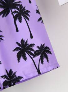 SHEIN Adolescent Boys Swimming Trunks, Random Print, New Arrival Spring/Summer Boys Swimming Suit & Beach Shorts, With Inner Swimwear Lining, Suitable For Swimming And Surfing - Purple - View 5