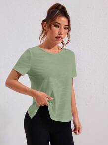 Daily&Casual Colorblock Casual Round Neck Short Sleeve Sports T-Shirt, Summer