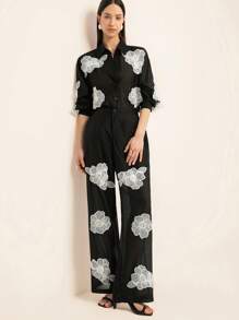 Aveloria Rosie Women Two Pieces Outfits For Daily Wear Elegant Fashionable Style - Black and White - View 5