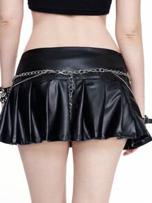 ROMWE Grunge Punk Personalized Metal Waist Chain Belt, Suitable For Wearing With Dresses - Silver - View 4