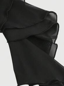 ROMWE Grunge Punk Sexy Punk Music Festival Party Raves, Women Plus Size Multilayer Asymmetrical Leopard Print Elastic Mesh Half Slip Skirt, Spring Break Concert