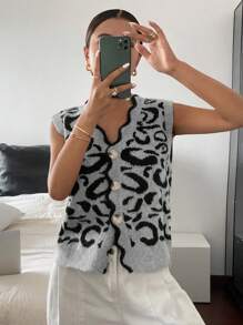 SHEIN Frenchy Women Sleeveless Sweater Vest, Fashionable For Summer - Multicolor - View 6