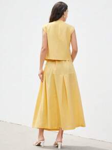 Aveloria Modichic Women Two Pieces Outfits For Daily Wear - Yellow - View 2