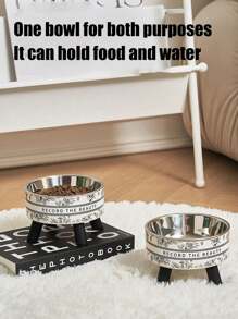 1 pieza Comedero elevado para mascotas, Tazón de acero inoxidable para comida y agua de perro/gato, Diseño amigable para el cuello - Multicolor - Ver 7