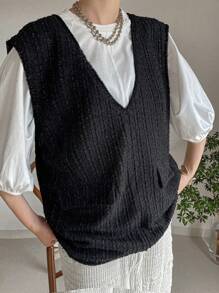 FRIFUL 女士夏季休闲宽松吊带背心 - 黑色 - 查看 1