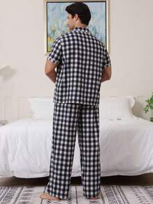 DAZY Letnia wielokolorowa koszula w kratę i męski zestaw piżamowy - Wielokolorowe - Zobacz 2
