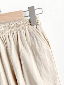 Loomiva Retro-Set für Kleine Mädchen im Country-Stil mit quadratischem Kragen, Puffärmeln und gerade geschnittener Hose mit Rüschensaum, modisches, schlichtes Outfit für Outdoor, Schule, Urlaub, vielseitig, Frühling/Sommer - Khaki - Übersicht 7