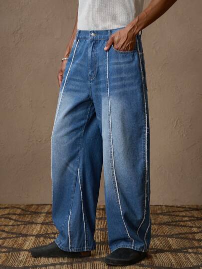 AKNOTIC Party Jeans de mezclilla azul de corte recto y ajuste holgado de cintura media, adecuados para el verano, las vacaciones, el uso diario, las fiestas, las parejas, como regalo para hombres