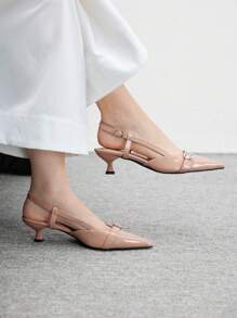 CUCCOO BIZCHIC Modische Damen Spitze Ketten-Absatz High Heel Pumps, Pendler Stil