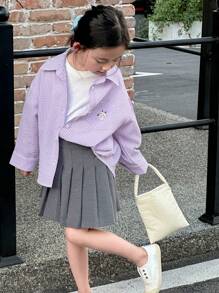 Dazy Kids 女童秋季衬衫，秋季服装 - 紫色 - 查看 6