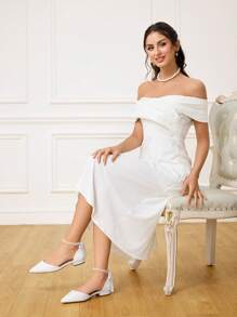 CUCCOO HITCHD Scarpe da donna piatte con fiocco in pizzo e perle bianche, scarpe da sposa piatte ed eleganti con tacco basso, comode, con dettagli traforati