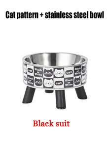 1 pieza Comedero elevado para mascotas, Tazón de acero inoxidable para comida y agua de perro/gato, Diseño amigable para el cuello - Multicolor - Ver 5