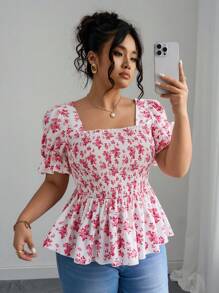 Elenzga Vacation Inspired Shirt With Gather Design, Makes You Look Slimmer - Multicolor - View 5