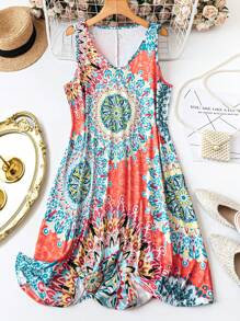 SHEIN LUNE Kleid in Große Größen mit Trägern, modischer Sommerstil