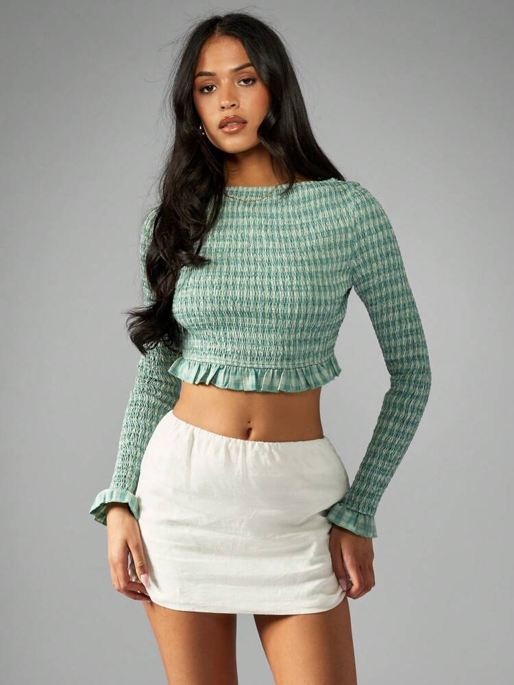 rough&swell GINGHAN CROPPER 清水圭 GINGHAM CROP TOP \u2013