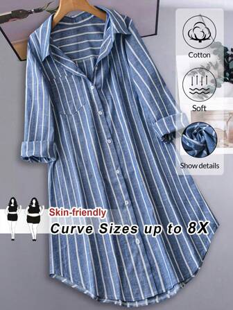 SHEIN CURVE+ CURVE Plus Size Knälånga Höstklänningar Med Öppen Skjortakrage Baby Leopardmönstrad Klänning Semesteroutfit Semesterfestklänning Plus, Curve Plus, Boho Semester Strandoutfits För Dam/Strandklänning/Strandsemesteroutfits/Strandessentials/Examen/Tebjudningsklänning