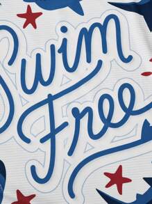 Shark Week X SHEIN 可爱鲨鱼图案浴巾沙滩巾超大尺寸吸水干爽浴室装饰夏季使用