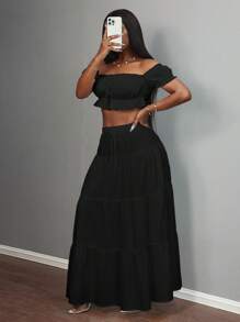 Slaydiva Women Two Pieces Outfits For Daily Wear Island Vacation Outfits - Black - View 5