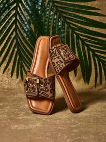 SHUZIA 女士时尚百搭可调节搭扣平底一脚蹬凉鞋 - 彩色 - 查看 3