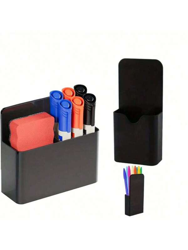 SHEIN 1 Piece Magnetic Pen Holder, Magnetic Dry Erase Pen Holder, Bandwidth Large Compartment, Magnet Adsorption, Organize Markers, Pens, Pencils, Refrigerator, Whiteboard, Locker Accessories Back To School