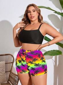 Swim Lushoire Plus Size Halter Bikini, Fashionable For Summer - Multicolor - View 6