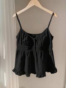 Comfortcana Rose Red Woven Camisole, Fashionable Summer Top For Women