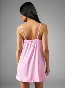Missguided x Playboy Camisón de cintura alta con logo de conejo, camisón, lencería, vestido de dormir con tirantes ajustables para uso doméstico