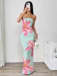 INAWLY Vestido de mujer con cuello halter a la moda, apropiado para el verano - Multicolor - Ver 3