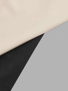 SHEIN EZwear Conjunto de 2 peças com Bodysuit preto e branco de Plus Size, com decote em V profundo, sem mangas e costas abertas, para Verão