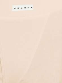 SUMWON WOMEN High Waist Ribbed Boxer Shorts Lounge Wear Spandex Booty Shorts Gym Workout Running - Beige - View 7