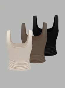 Sweetra Bộ áo hai dây gợi cảm dành cho nữ cỡ lớn, chất liệu co giãn cao, thích hợp dự tiệc. - Nhiều màu - Xem 2