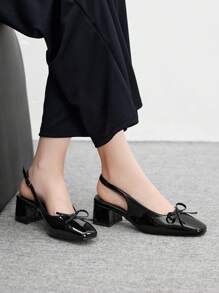 CUCCOO BIZCHIC 女士经典黑色高跟平底鞋，时尚