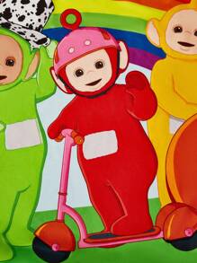 Teletubbies X SHEIN Rainbow & Cute Cartoon Graphic Absorbent Material Beach Towel, Large Size Bathroom, Beach, Swimming Pool - Multicolor - View 5