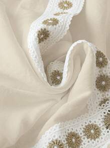 Breezaya Spring/Summer Flowing Fringe Striped Sheer Lightweight Long Cardigan, Suitable For Beach Holiday, Summer Music Festival - Apricot - View 6