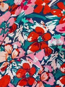 SHEIN Bohemian Flower Print Bow Strap Maternity Dress, Floral Dress - Multicolor - View 8