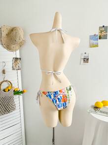 Soleia 女士热带印花比基尼泳装套装，度假/海滩 - 彩色 - 查看 3