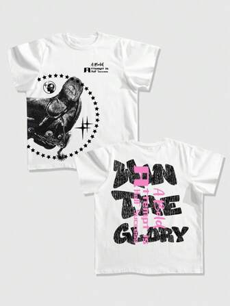 Street Life Maglietta casual da uomo manica corta a collo rotondo con ritratto umano sfocato, vestibilità morbida