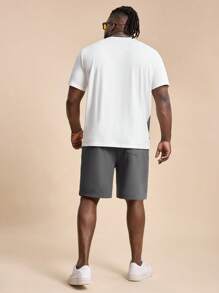 EASEVO Conjunto de camiseta de cuello redondo y pantalones cortos de punto con estampado de oso, tamaño grande, adecuado para el verano