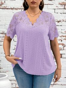 SHEIN Clasi Áo dây & áo hai dây cỡ lớn cho nữ, thời trang cho mùa hè - Màu tím hoa cà - Xem 1