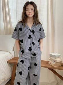 Hapijoa 青少年女孩秋季睡衣/家居服、返校服 - 黑與白 - 查看 4