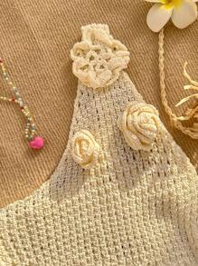 Skyraze Women's Micro Hollow Beach Vacation Tops, Summer Clothing,Hawaii Women Outfits,Modest Tops - Apricot - View 5