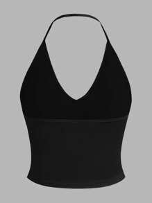 SHEIN EZwear 3 件套小马刺绣标志女士休闲性感低胸紧身露背上衣，适合夏季 - 彩色 - 查看 7