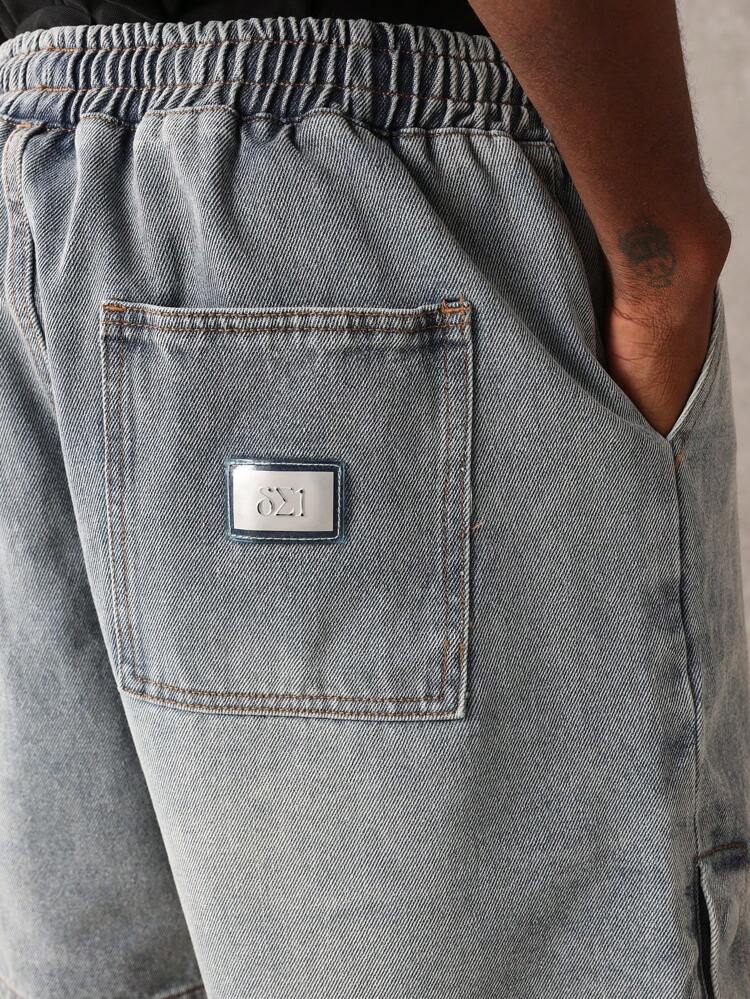 Relaxed Fit Distressed Denim Shorts