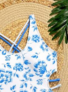 SHEIN Costume da bagno di moda e intero da ragazza in età prepuberale, adatto per l'estate