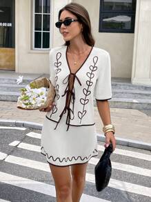 SHEIN Frenchy Women Two Pieces Outfits For Daily Wear Summer Casual - Apricot - View 5