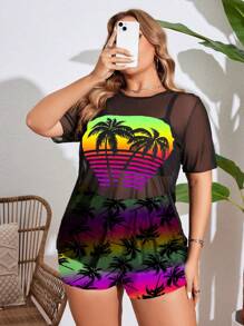 Swim Lushoire Plus Size Halter Bikini, Fashionable For Summer - Multicolor - View 5
