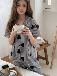 Hapijoa 青少年女孩秋季睡衣/家居服、返校服 - 黑與白 - 查看 1