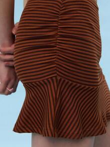 COUREZ Stripe Mini Flippy Skirt , Summer For Women Spring Skirt, Y2K, Casual Holiday Vintage - Multicolor - View 8