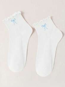 SV Pattern Studio 1 pereche de șosete de la jumătatea gambei pentru femei cu decor albastru de vară