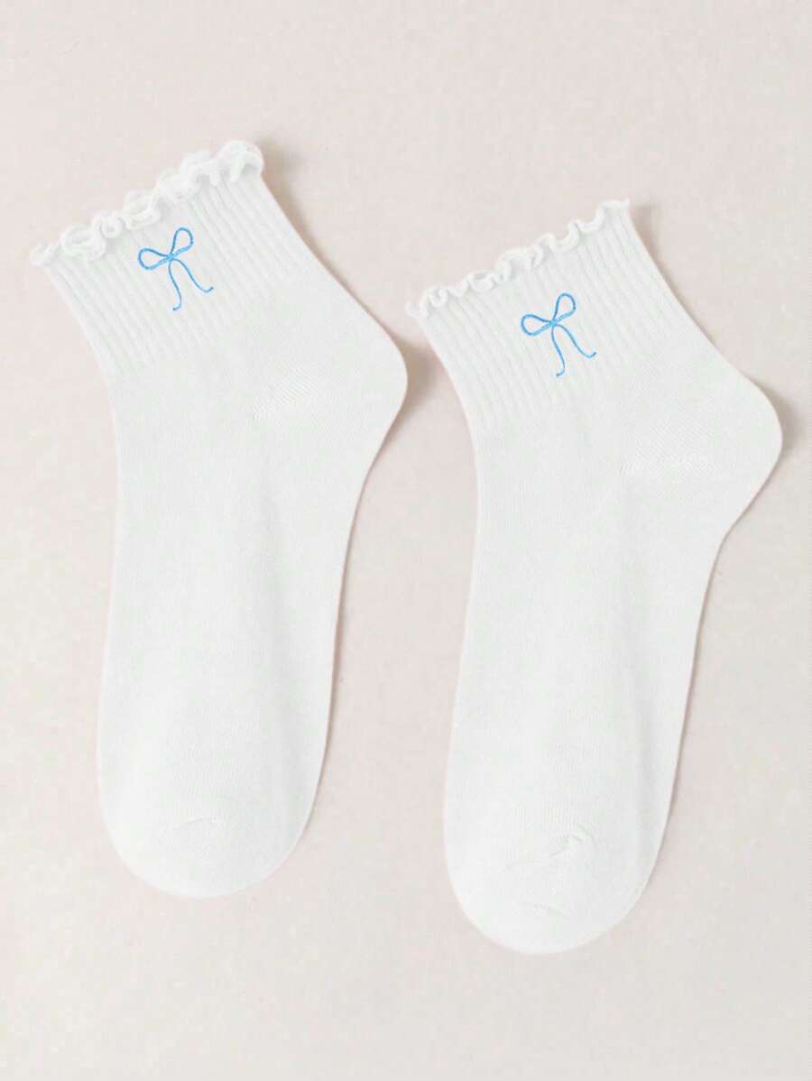 SV Pattern Studio 1 pereche de șosete de la jumătatea gambei pentru femei cu decor albastru de vară